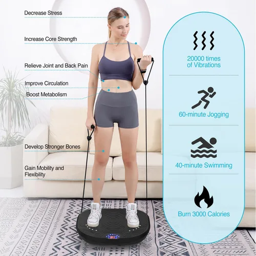 Vista 7 de AXV Vibration Plate Exercise Machine Whole Body Workout Music Vibrate Fitness Platform Lymphatic Drainage Machine for Weight Loss Shaping Toning