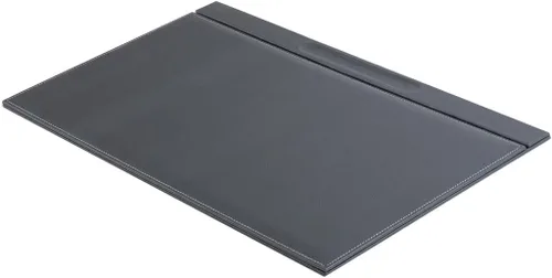 Vista 2 de Juego de organizador de escritorio de cuero regenerado, tapete de escritorio ejecutivo de 12 piezas, placa de nombre, bolígrafos, posavasos