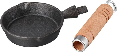 Vista 3 de Leadigol Mini sartén, sartén de hierro fundido antiadherente para huevos, gas, camping, hogar, cocina, pequeña sartén para tortilla