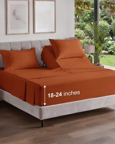 Vista 588 de Extra Deep Twin XL Sheet Set - 3 Piece College Dorm Room - White 01-Blanco