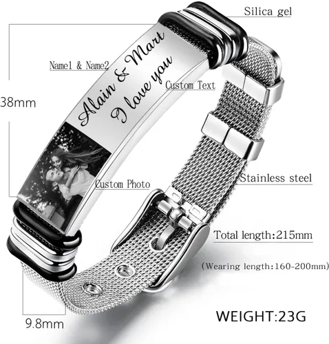 Vista 48 de OPALSTOCK Pulseras médicas personalizadas de silicona ajustable para identificación de emergencias, grabado gratuito, 9 pulgadas, resistente al