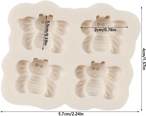 Vista 2 de Bumble Bee Moldes de silicona para fondant de chocolate de abeja para decoración de pasteles, decoración de cupcakes, pasta de goma de arcilla