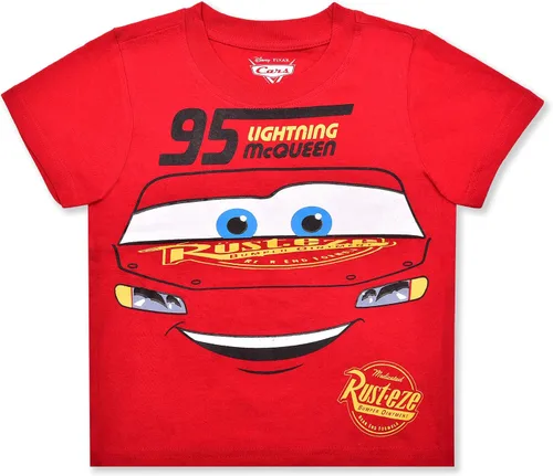 Vista 2 de Disney Cars, Mickey Mouse, Monsters Inc. - Conjunto de camiseta de manga corta y pantalones cortos para niños pequeños, pequeños y grandes