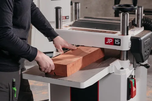 Vista 12 de JET Cepilladora de 15 pulgadas de grosor para carpintería, cabezal de corte de estilo helicoidal con velocidad de alimentación de 2 velocidades