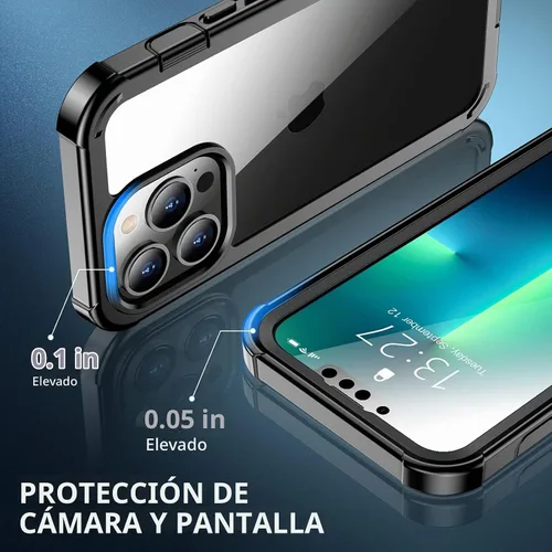 Vista 4 de Red2Fire Diseñado para iPhone 13 Pro Max, con protector de pantalla integrado de 360 ° cubierta protectora de cuerpo completo, resistente, ligera