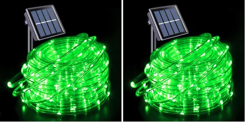 Vista 17 de JMEXSUSS 2 * 200 luces LED rosas solares tipo cuerda, 66 pies IP65 impermeables, luces solares de cadena para exteriores, 8 modos de luces navideñas