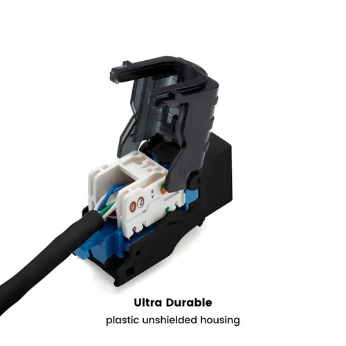 Vista 4 de TRUE CABLE Conector Keystone sin herramientas Cat5e, sin blindaje (UTP), PoE++ (4PPoE) 100W, certificación UL, verificado ETL, certificado ANSI/TIA
