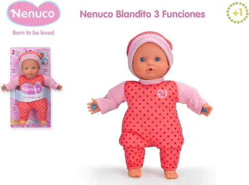 Vista 5 de Nenuco Muñeca suave con 3 roles de la vida real, trajes coloridos, 23.6 pulgadas