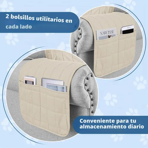 Vista 5 de MAXIJIN Fundas impermeables para sofá de 3 cojines, aptas para mascotas, fundas acolchadas para sofá de 69 pulgadas, lavables, protector de sofá