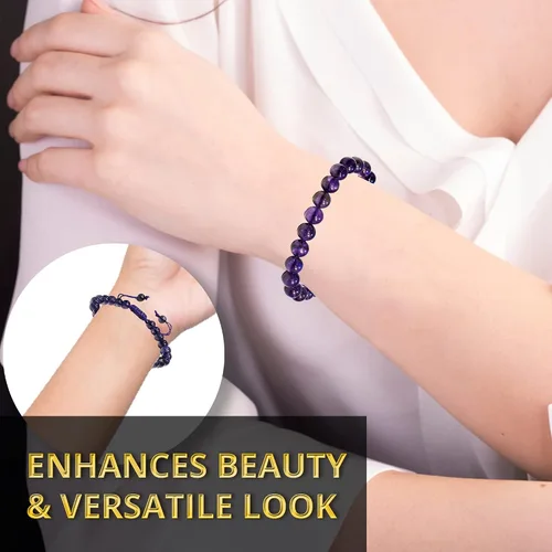 Vista 69 de Adjustable Crystal Bracelet – Gemstone Bead Bracelet with Adjustable Macrame String – Chic Gemstone Bracelet for Men and Women – 8mm Round Healing