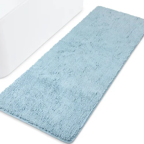 Vista 273 de Yeaban Alfombra de pasillo de baño de 24 x 72 pulgadas, antideslizante, alfombra de baño larga de felpilla gruesa, absorbente y lavable, alfombra