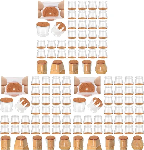 Vista 24 de 24 protectores de suelo para patas de silla para suelos de madera dura, cubiertas de silicona para proteger suelos de baldosas de madera, parte