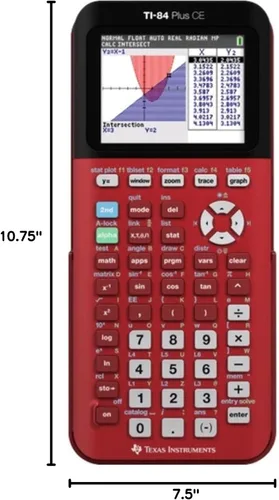 Vista 12 de Texas Instruments TI-84 Plus CE Calculadora gráfica a color, rojo radical pequeño