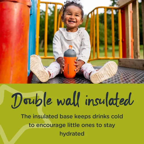 Vista 5 de Tommee Tippee - Botella aislada con popote Superstar, para mayores de 12 meses, 9 onzas / 265 ml, paquete de 1 botella de agua para niños pequeños