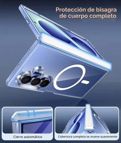 Vista 3 de FNTCASE Funda magnética para Samsung Galaxy Z Fold 7 con protección de bisagra