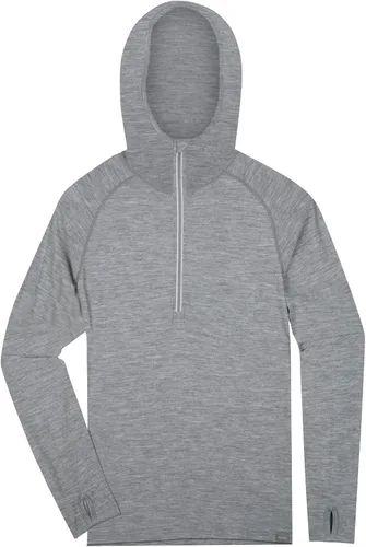 Vista 4 de MERIWOOL Sudadera con capucha para hombre, ligera, de lana merina, manga larga, térmica