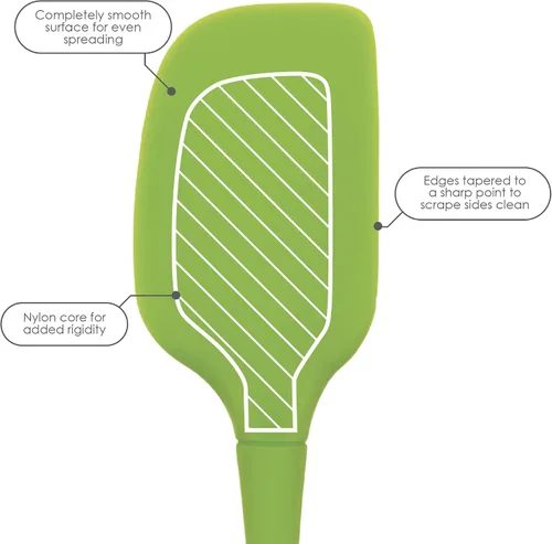 Vista 2 de Tovolo Flex-Core - Espátula de silicona con mango de madera, antiadherente, resistente al calor, sin BPA, apta para lavavajillas con cabezal