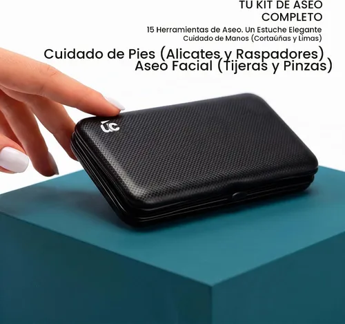 Vista 7 de Utopia Care Juego de manicura profesional para cortaúñas Negro