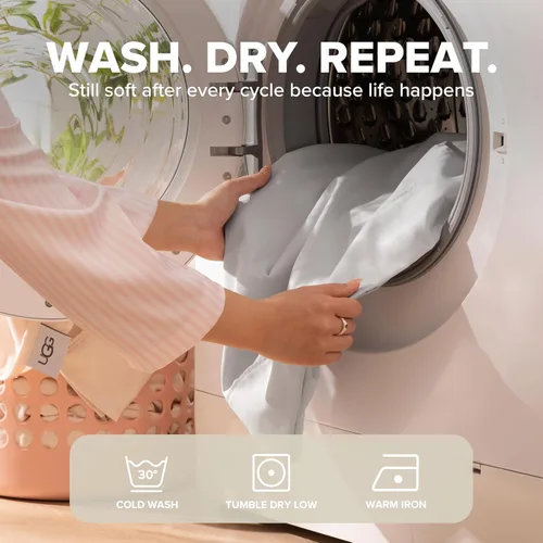 Vista 7 de UGG Hedi - Juego de sábanas tamaño individual, transpirable y refrescante Esencial para dormitorio universitario, microfibra refrescante, bolsillo
