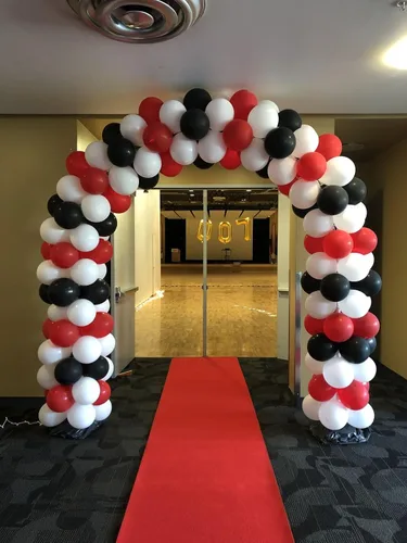 Vista 6 de Voircoloria - Kit de arco de 148 globos rojos, negros y blancos, 18, 12, 10, 5 pulgadas Rojo Negro Blanco