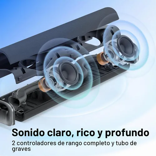 Vista 3 de OXS Thunder Lite - Barra de sonido para juegos de PC, barras de sonido para TV con sonido envolvente virtual, 2 controladores de rango completo