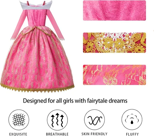 Vista 3 de MDYCW Princess Dress Up Birthday Party Fairy Costume for Toddler Girls Special Occasion Dresses Pageant Ball Gown