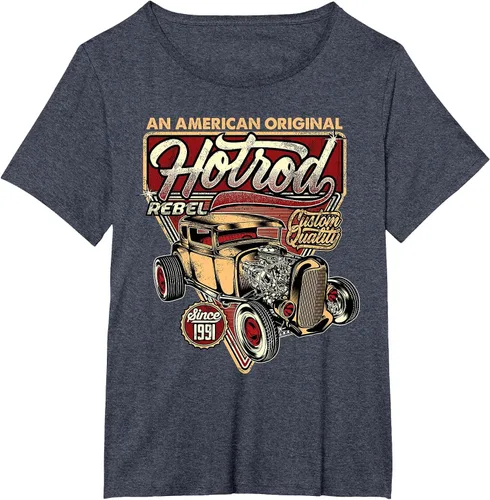 Vista 65 de Camiseta vintage Hot Rod Speed and Power para hombre Asphalt Grey