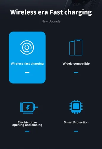 Vista 5 de Cargador inalámbrico para automóvil, SUPERLIT 15 W Qi de carga rápida con sujeción automática, soporte de teléfono resistente para ventilación