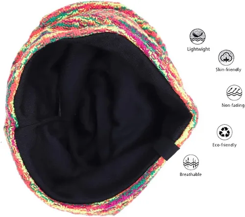 Vista 3 de Ruphedy Gorro holgado para mujer de punto largo holgado con calavera, para invierno