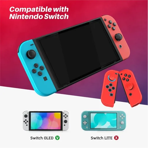 Vista 6 de TNP Joycon - Funda para Nintendo Switch - Funda de silicona Joy Con para Nintendo Switch y Switch OLED - Funda protectora para controlador
