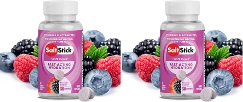 Vista 17 de SaltStick Electrolyte FastChews con cafeína – 60 tabletas masticables Citrus Burst – Tabletas de sal para correr e hidratar, masticables