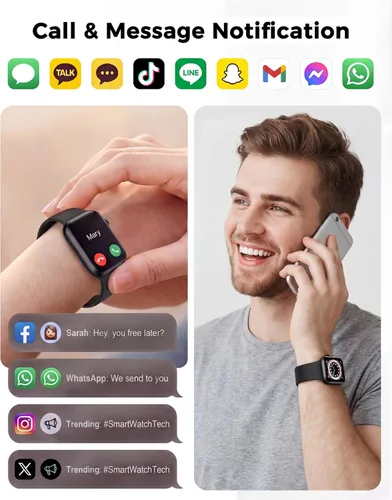 Vista 4 de Smart Watch, Fitness Watch for Women Men with 24/7 Heart Rate/Blood Pressure Monitor,Pedometer, Sleep Tracker, 120+ Sport Modes, IP68 Waterproof