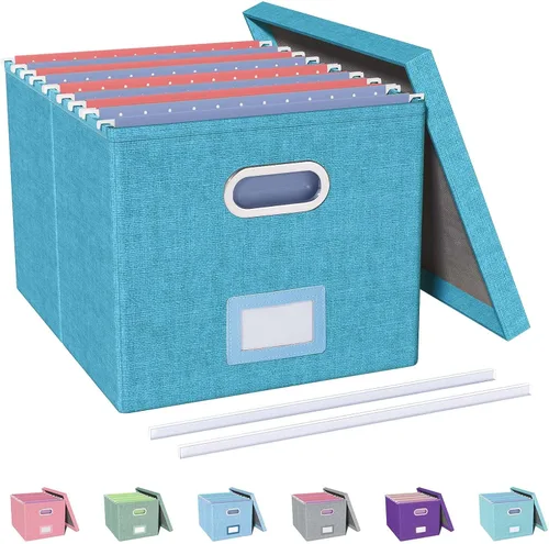 Vista 49 de Oterri Organizador de Archivos, Caja de Archivos, Gabinete de Archivos para Almacenamiento de Carpetas de Archivos Tamaño Carta, Organizador