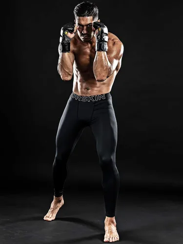 Vista 2 de DRSKIN Mens Compression Pants Tights Leggings Sports Baselayer Running Workout Active Athletic Gym Performance