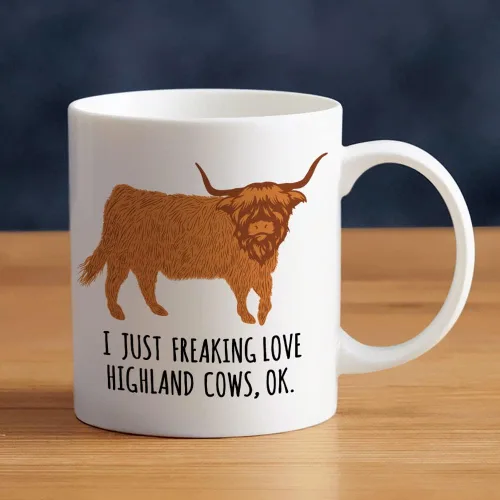 Vista 8 de Taza de café de cerámica con estampado de vaca Kawaii para mujeres, mamá o hija