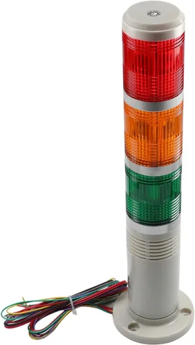 Vista 15 de Othmro - Luces de advertencia industriales Andon luces indicadoras de luz intermitente, 24 V, 3 W, 2 niveles (sin zumbador), 1 unidad Rojo Verde