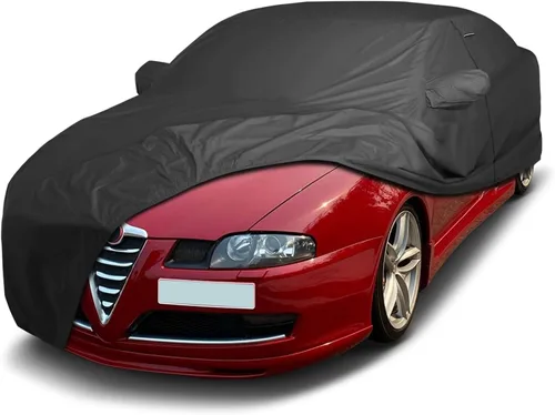 Vista 56 de iCarCover Funda de automóvil personalizada de alta calidad para Alfa Romeo 147 2002-2007, resistente, impermeable, para todo tipo de clima, lluvia