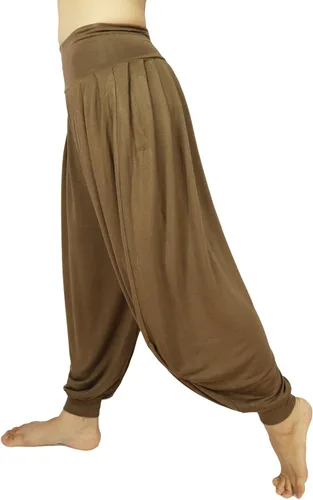 Vista 4 de Lovely Creations Pantalones holgados con cintura elástica y harem Aladdin para mujer