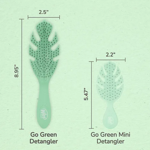 Vista 7 de Wet Brush Go Green Cepillo desenredante para cabello, verde, cerdas IntelliFlex ultrasuaves, sueltan enredos y aflojan suavemente nudos mientras