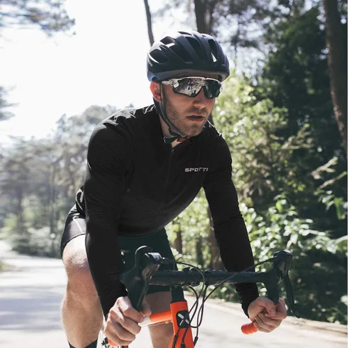 Vista 7 de Spotti Playera de mangas largas para ciclismo, para hombre. Remera para ciclismo, transpirable y de secado rápido.