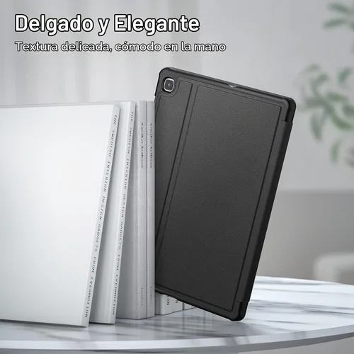Vista 4 de JETech - Funda tipo libro para Samsung Galaxy Tab S6 Lite de 10,4", color negro Cubierta de soporte multiángulo, soporte para bolígrafo S
