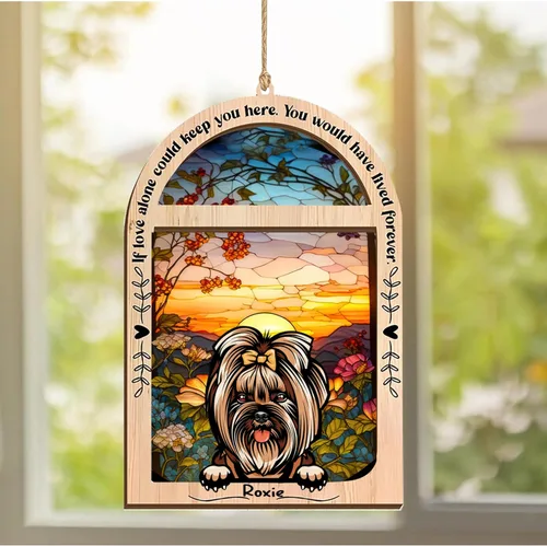 Vista 172 de LOVELYPOD Adorno de Navidad personalizado de sabueso afgano, atrapasoles con nombre, regalos de pérdida de mascotas, regalos para amantes