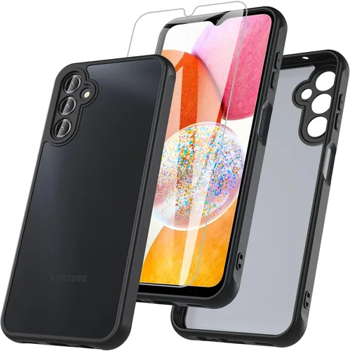 Vista 13 de Hensinple Funda para Samsung A14 5G, 360 cuerpo completo a prueba de golpes, funda para Samsung A14 A14 con protector de pantalla integrado, funda