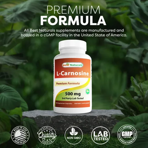 Vista 5 de Best Naturals L-Carnosina 500 mg 100 Vcaps (100 unidades (paquete de 1))