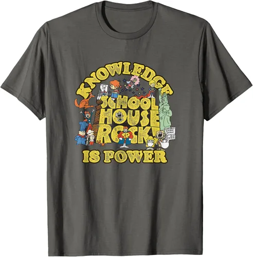 Vista 30 de Camiseta vintage con logo de Schoolhouse Rock "Knowledge is Power" de la serie de TV Azul Marino
