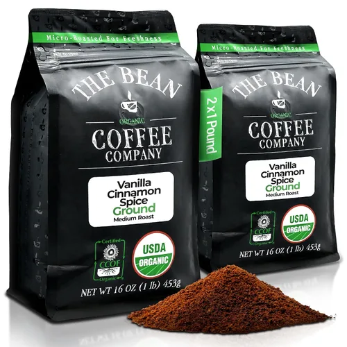 Vista 61 de The Bean Organic Coffee Company Mezcla africana, tostado medio, café molido, bolsa de 16 onzas, Café molido tostado orgánico