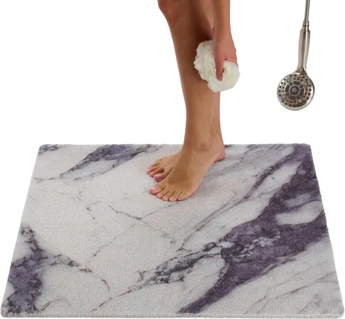 Vista 109 de Enkosi Alfombra de ducha antideslizante Loofah para suelos de ducha, bañera, baños, zonas húmedas, alfombrilla de baño acolchada con agujeros