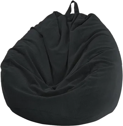 Vista 16 de Lukery Puf para adultos (sin relleno), funda de puf de color sólido, puf de pana, cómodo puf perezoso, almacenamiento de animales de peluche