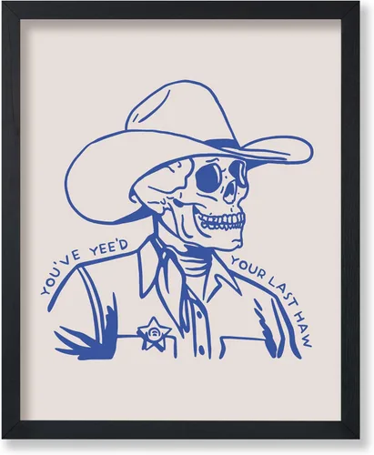 Vista 46 de Poster Master Póster de You've Yeed Your Last Haw, estampado retro de vaquero azul, arte occidental, arte moderno, arte del salvaje oeste, regalo