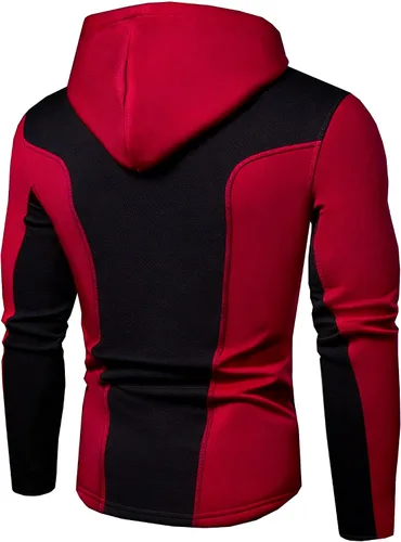 Vista 2 de Uyecos Sudadera con capucha y bolsillo para hombre, diseño creativo de vellón, disfraz de Halloween